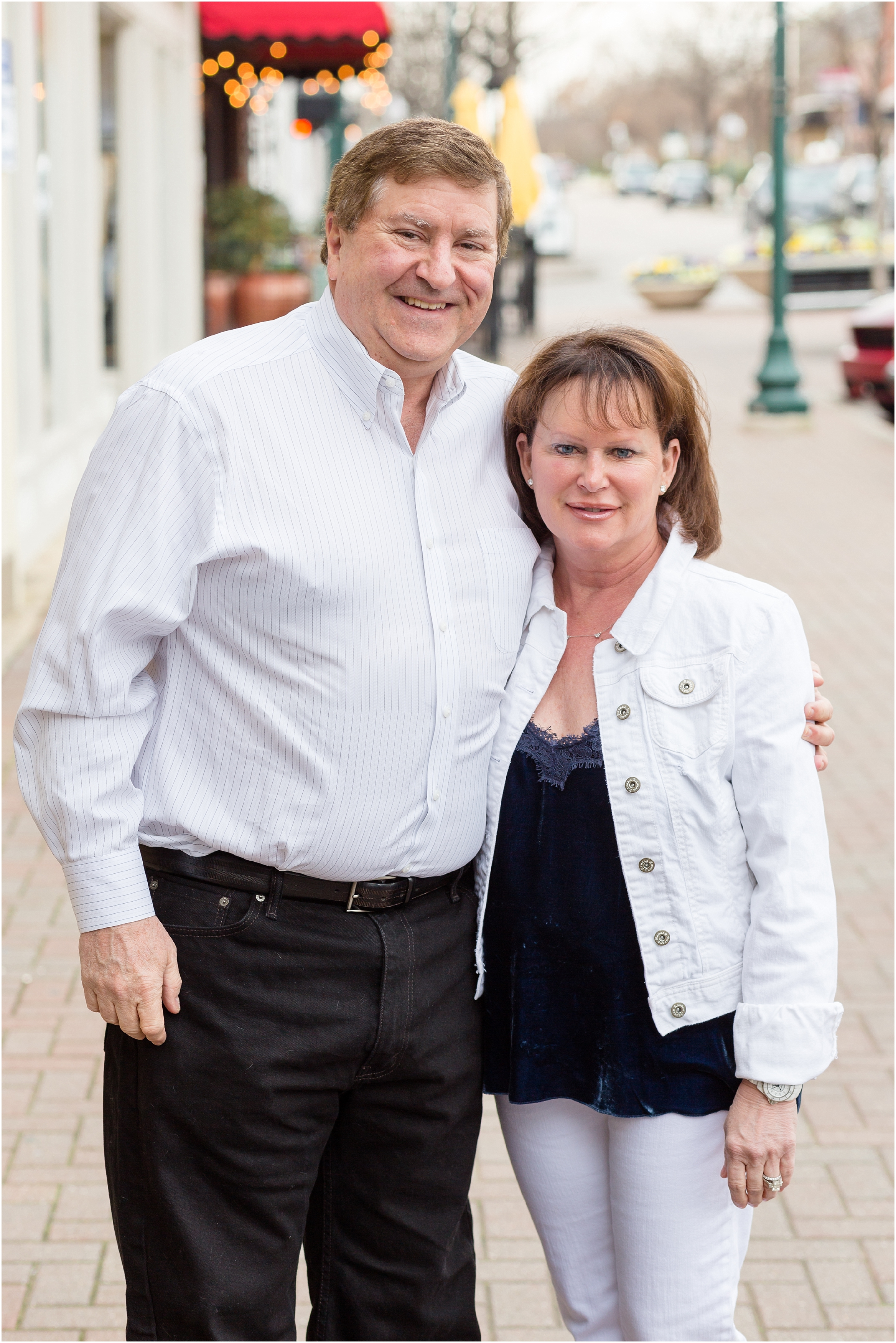 A couple in Historic Downtown McKinney Square by Rebecca Rice Photography