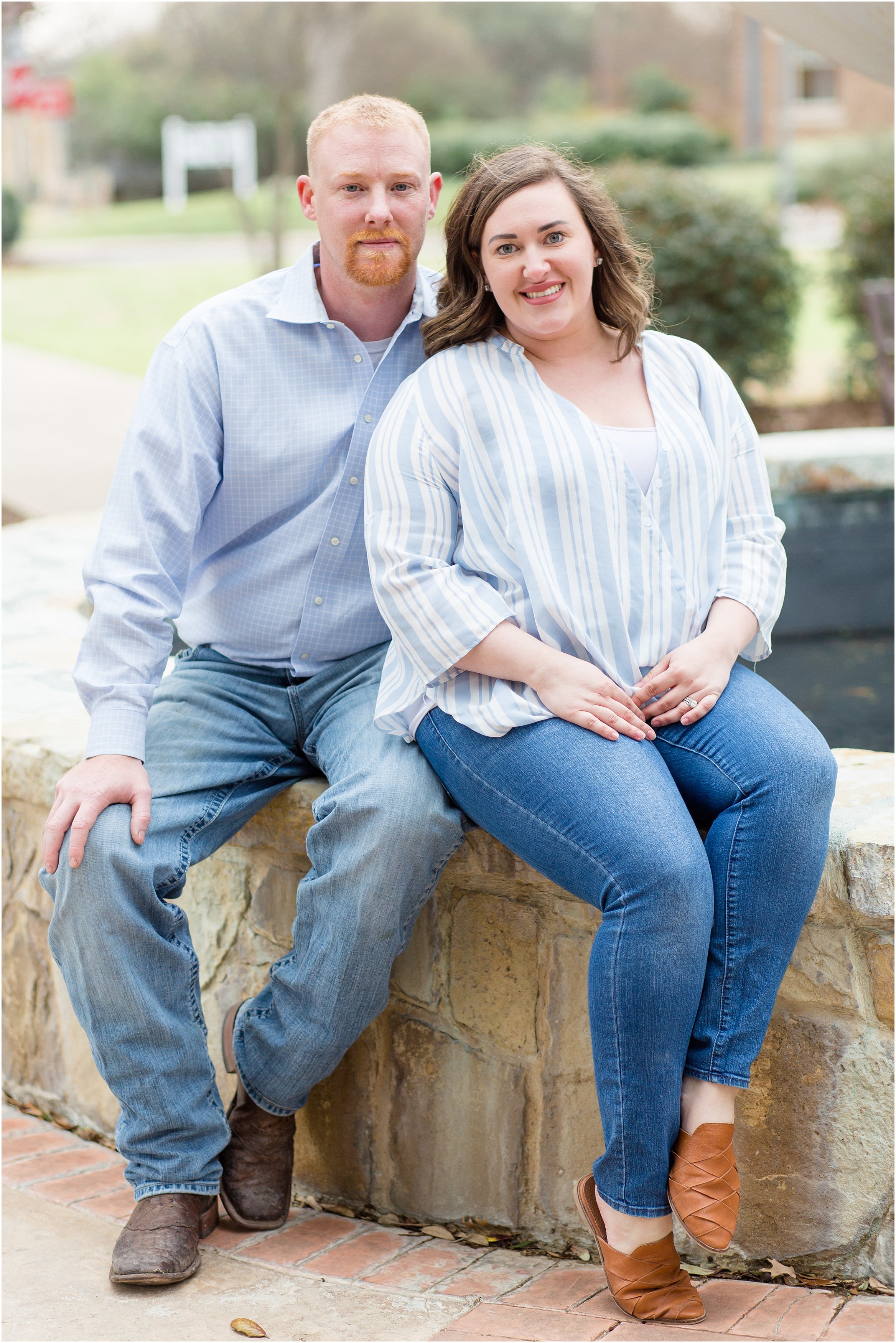 A couple in Historic Downtown McKinney Square by Rebecca Rice Photography