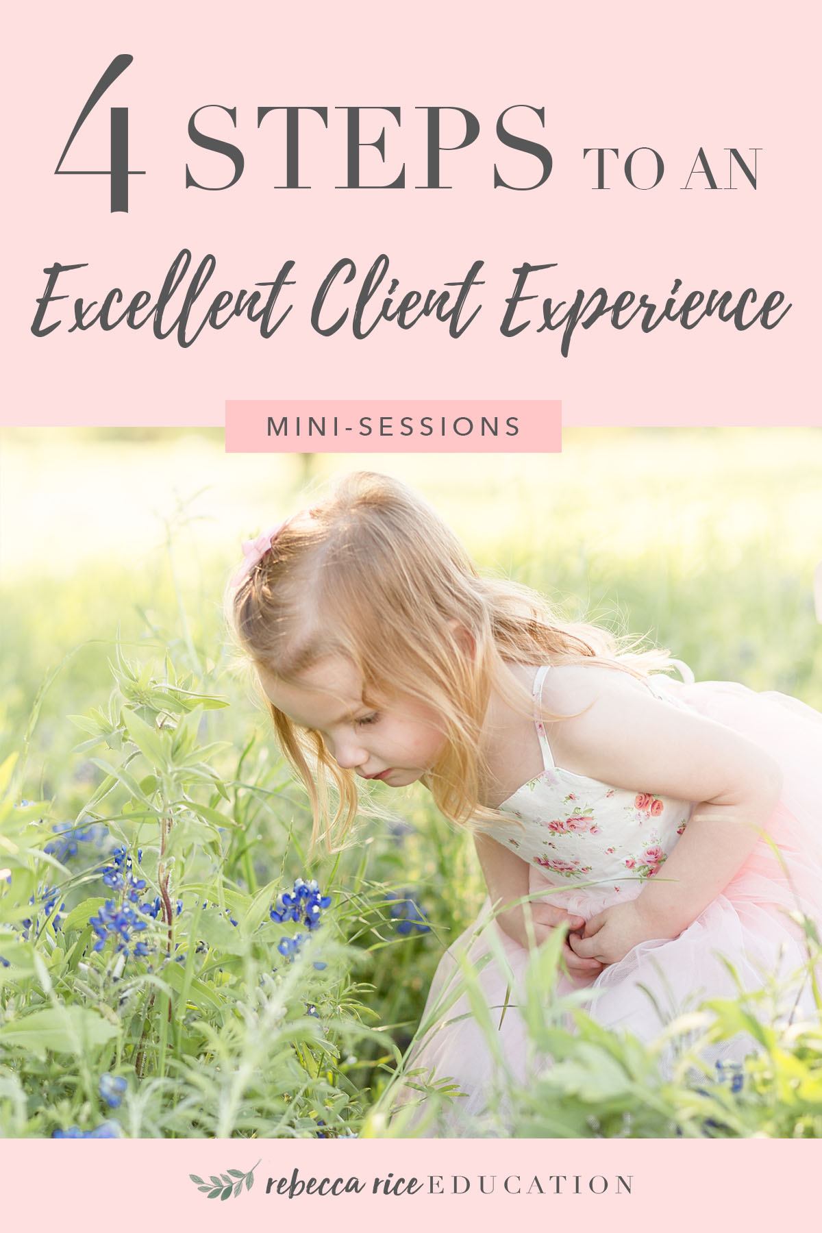 4 steps to an excellent client experience mini-sessions minis rebecca rice education