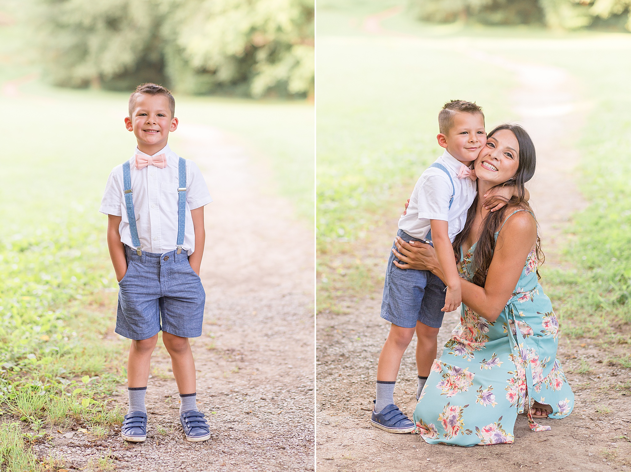 mom hugs toddler son during Tennessee family photos