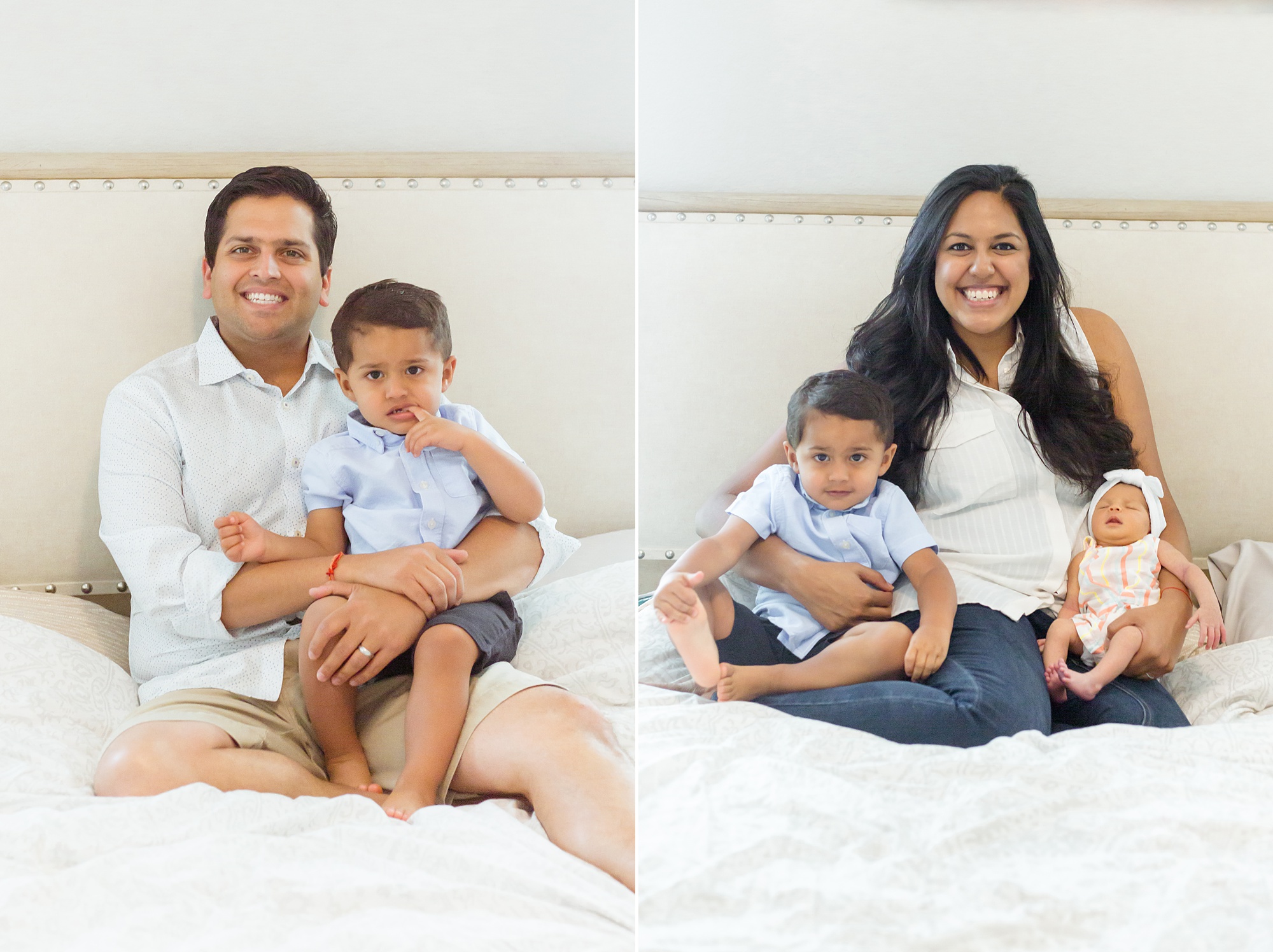 Lifestyle Newborn Session on parents bed
