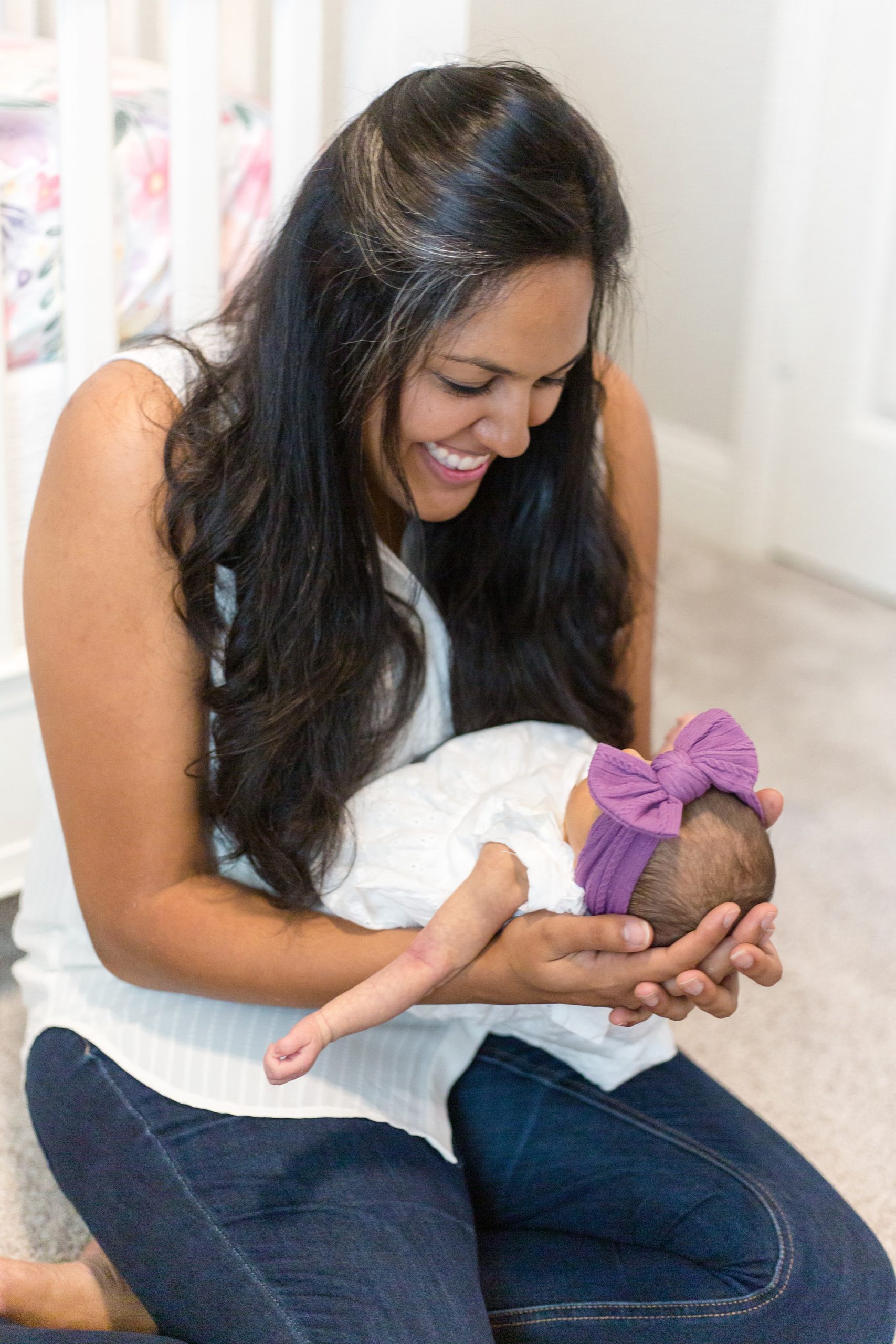 Lifestyle Newborn Session in baby girl's nursery