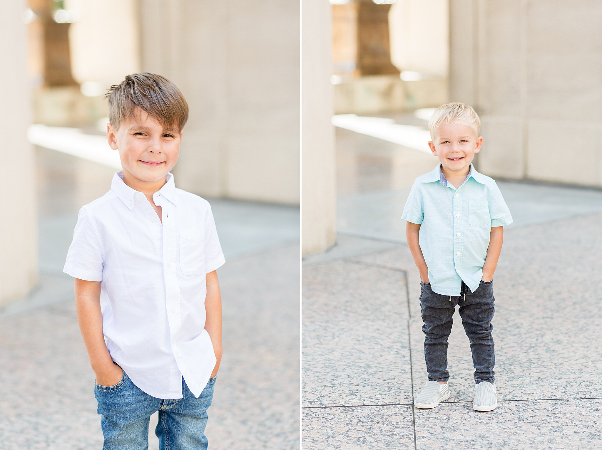 two boys pose in TN during family photos