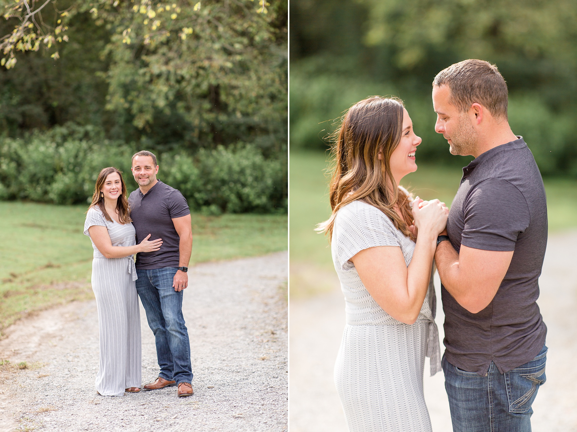 young couple poses together during family photos with Rebecca Rice Photography