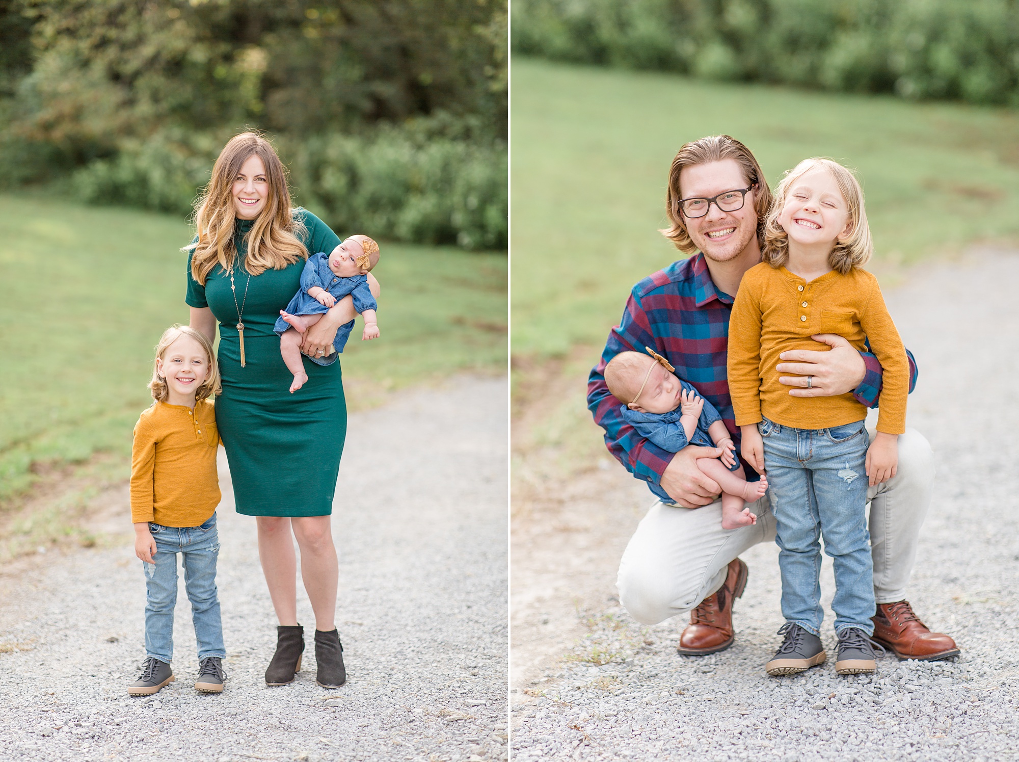 family with toddler and newborn pose during Nashville TN Family Minis