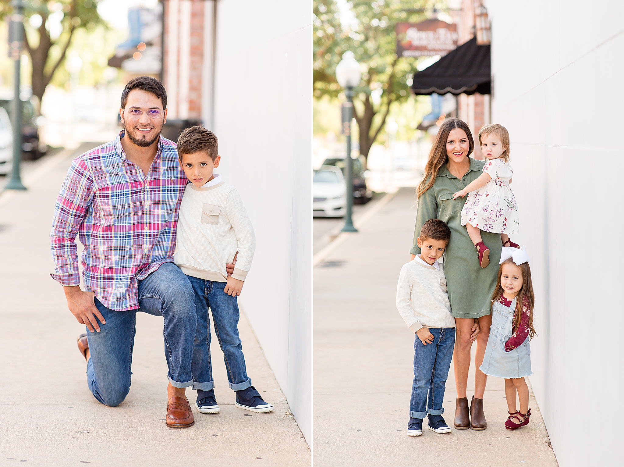 parents pose with children during Texas mini sessions