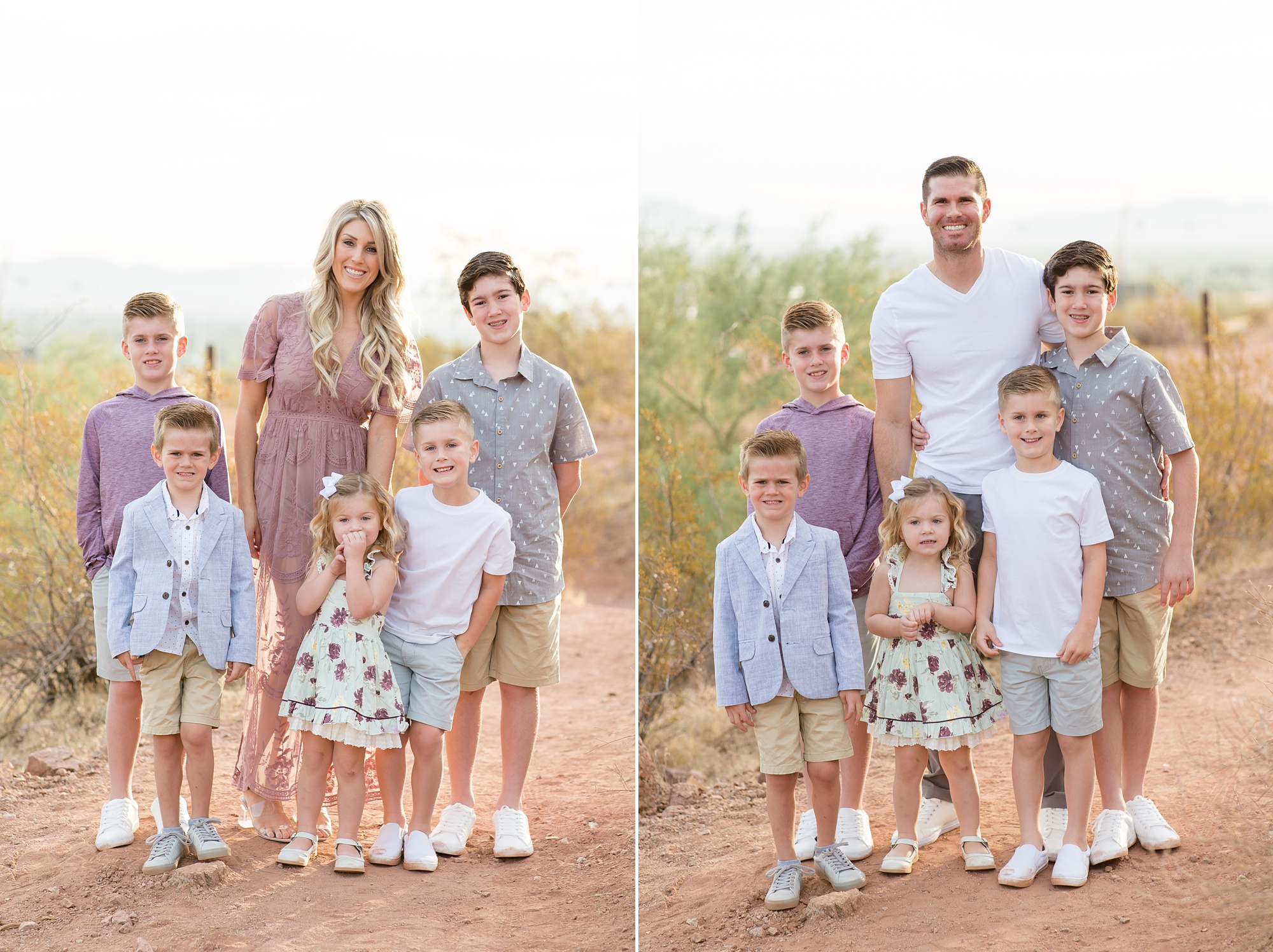 kids pose with parents during Phoenix AZ family photos