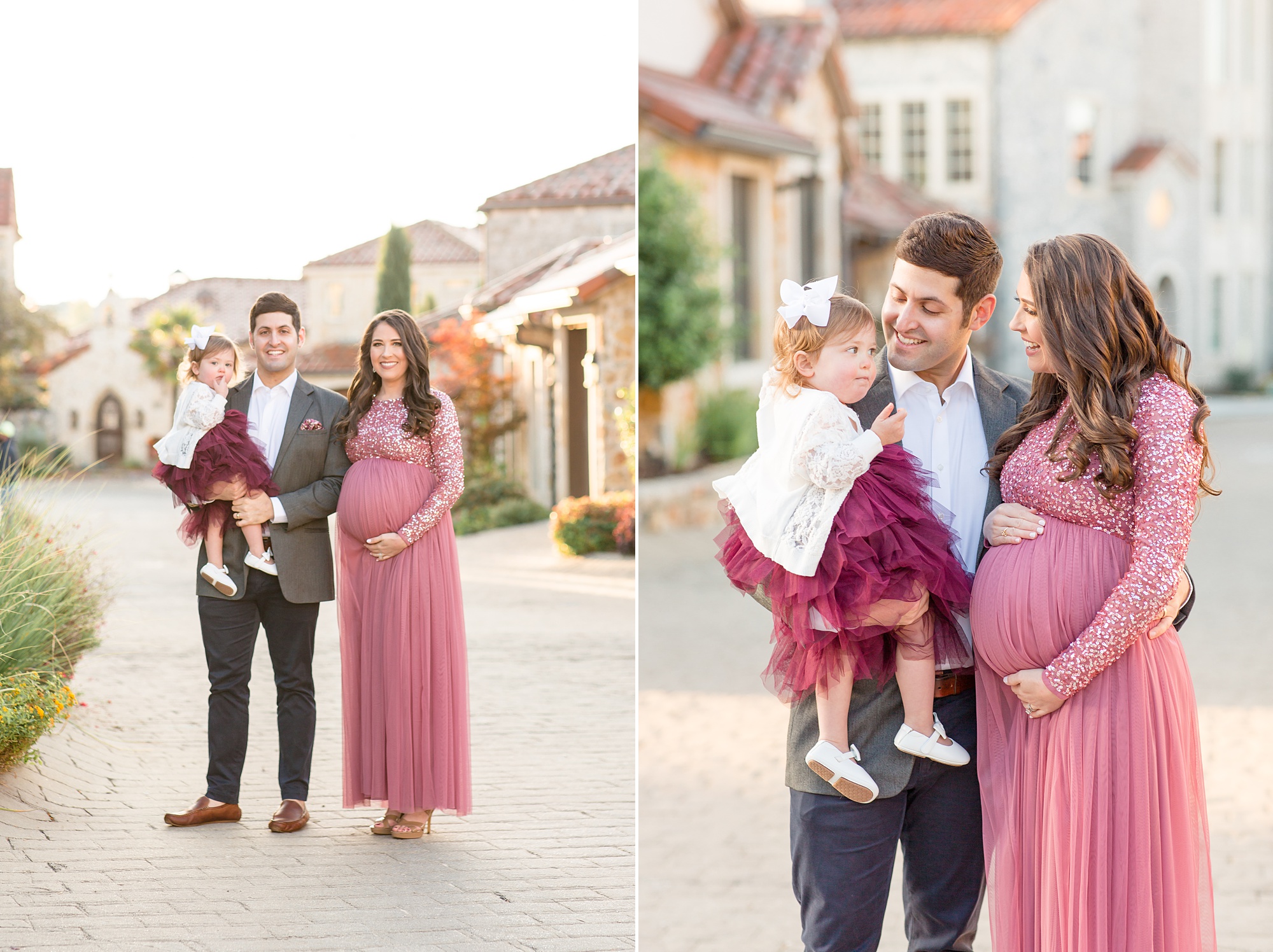 parents pose with toddler during McKinney Maternity Session