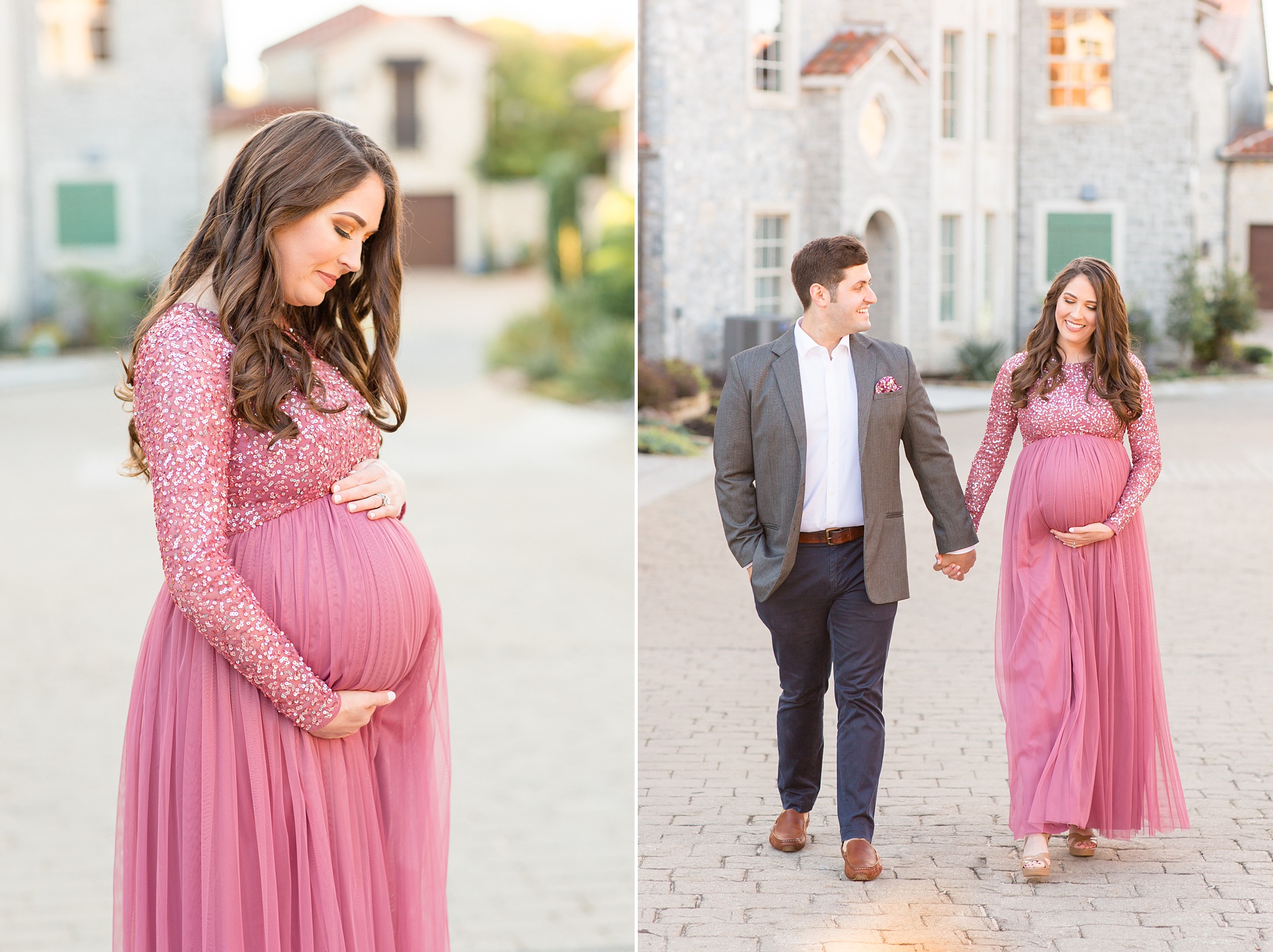 Texas maternity portraits with wife and husband