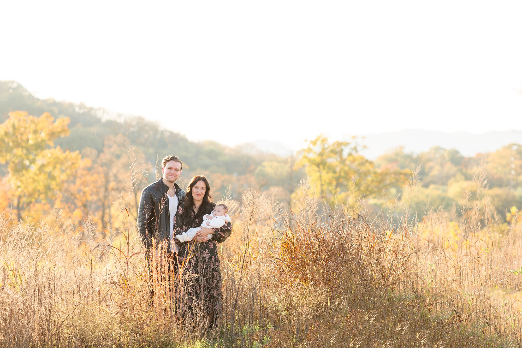 Nashville family portraits at sunset in field