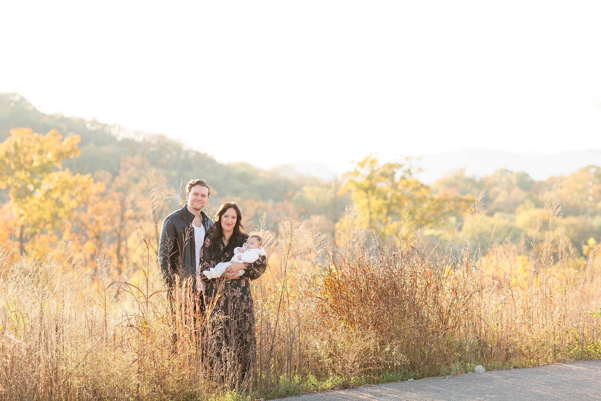 family poses with baby during Nashville family portraits