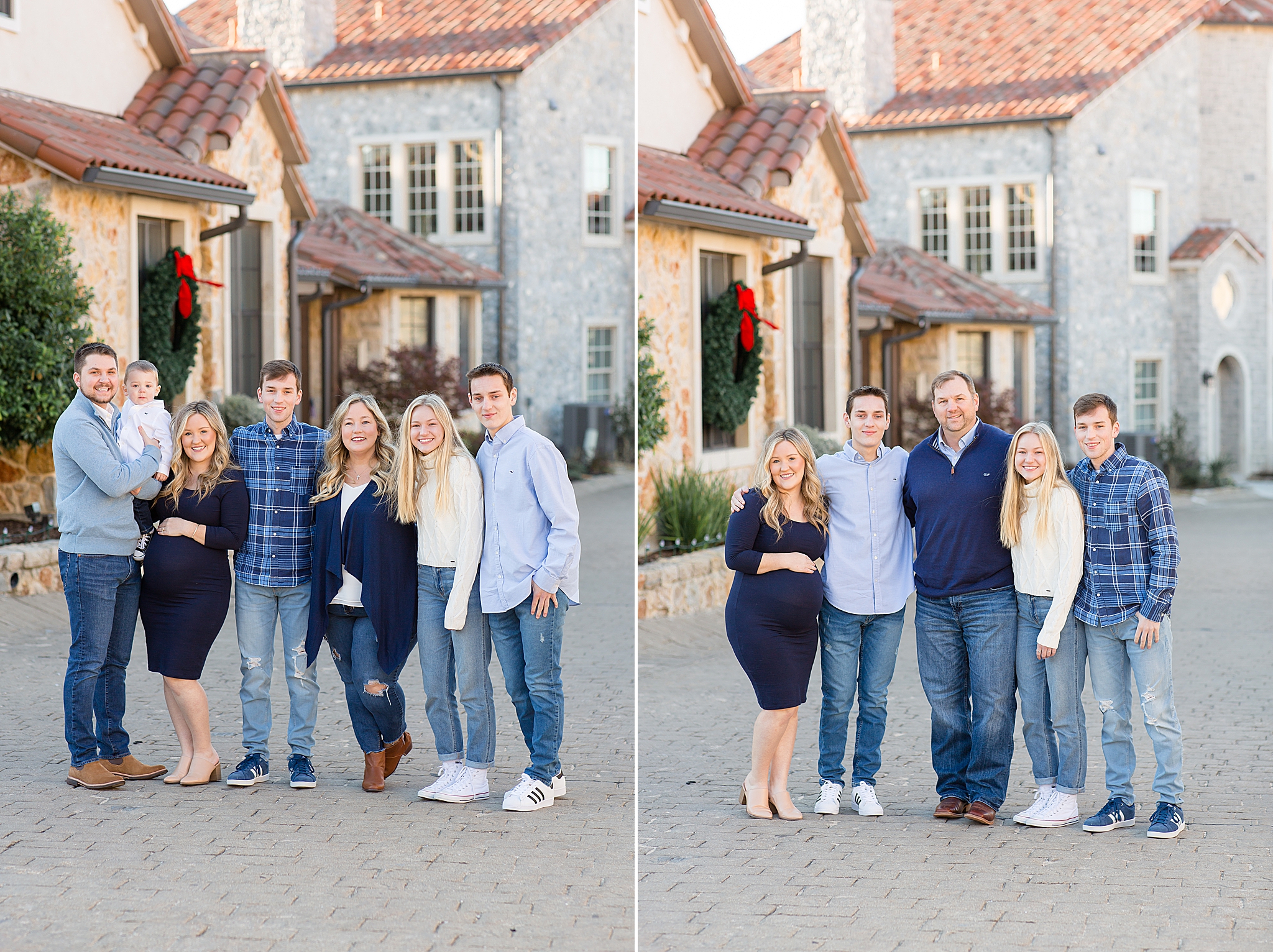 parents pose with kids during McKinney extended family session