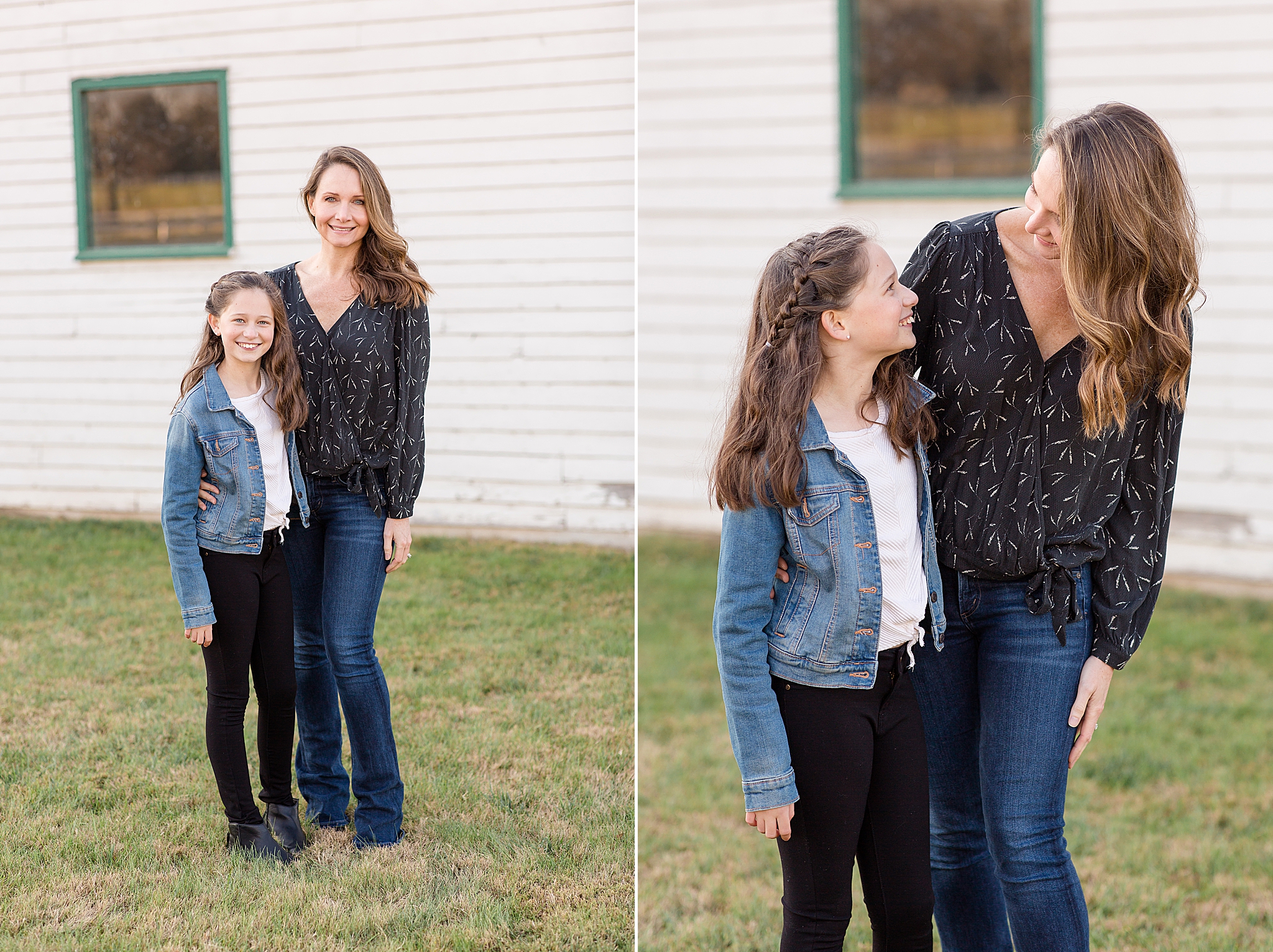 mom poses with daughter during family photos in Franklin TN