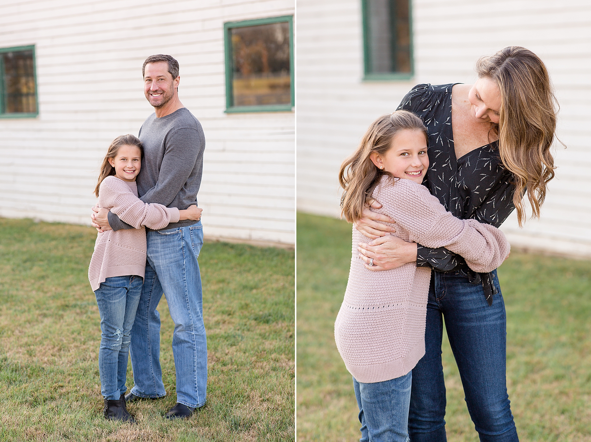 parents hug daughter during Franklin TN family photos