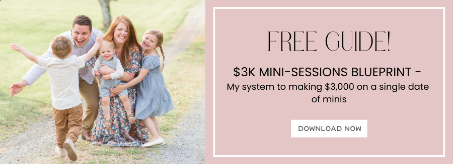 free mini sessions blueprint guide to making $3000 with mini sessions for family photographers