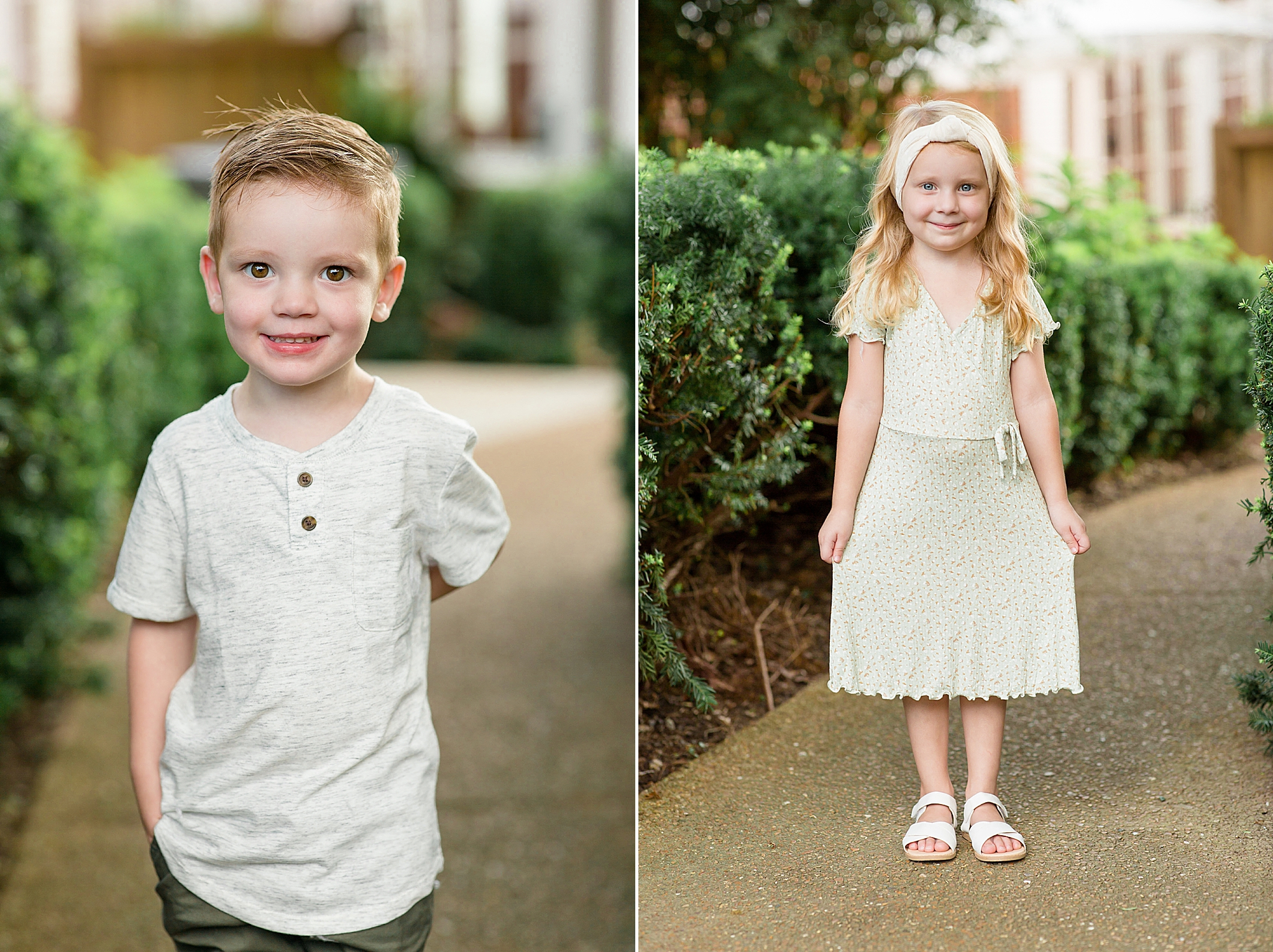 kids pose during Spring Hill family portraits