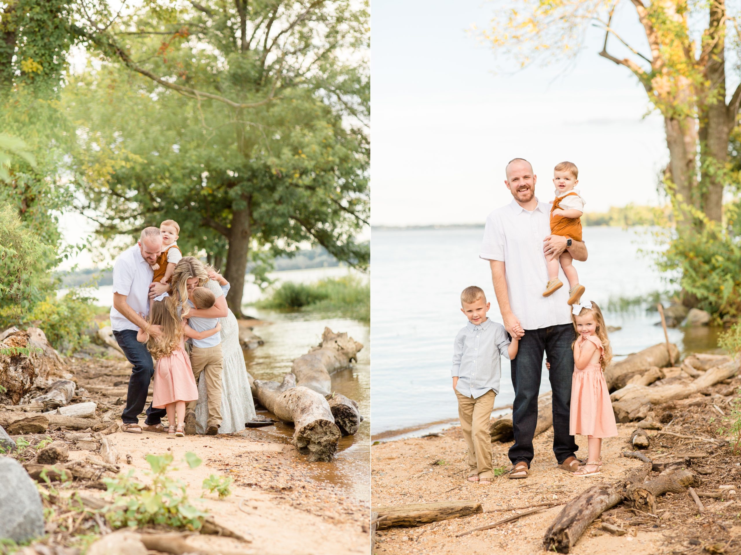 Kids pose with dad and mom during fall family portrait session with Rebecca Rice of Rebecca Rice Photography. Click to see more from this portrait session live on the blog now! 