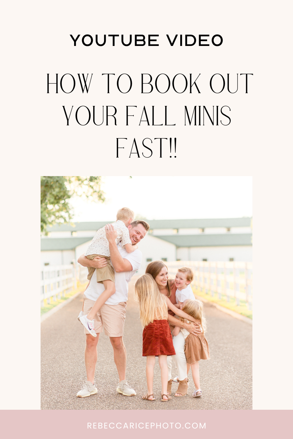 NEW YouTube Video! How to book mini sessions FAST! Watch live on the blog or YouTube TODAY!! -rebeccaricephoto.com